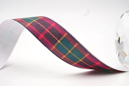 Lebhaftes Rot, Grün und Goldenes Karoband_AI